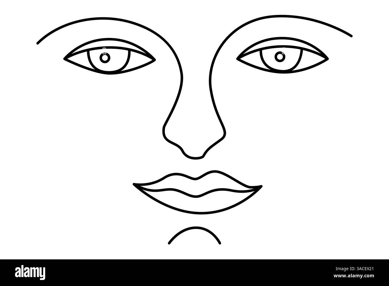 Yeux continu dessin d'une ligne de contour simple icône vectorielle. Illustration de Vecteur