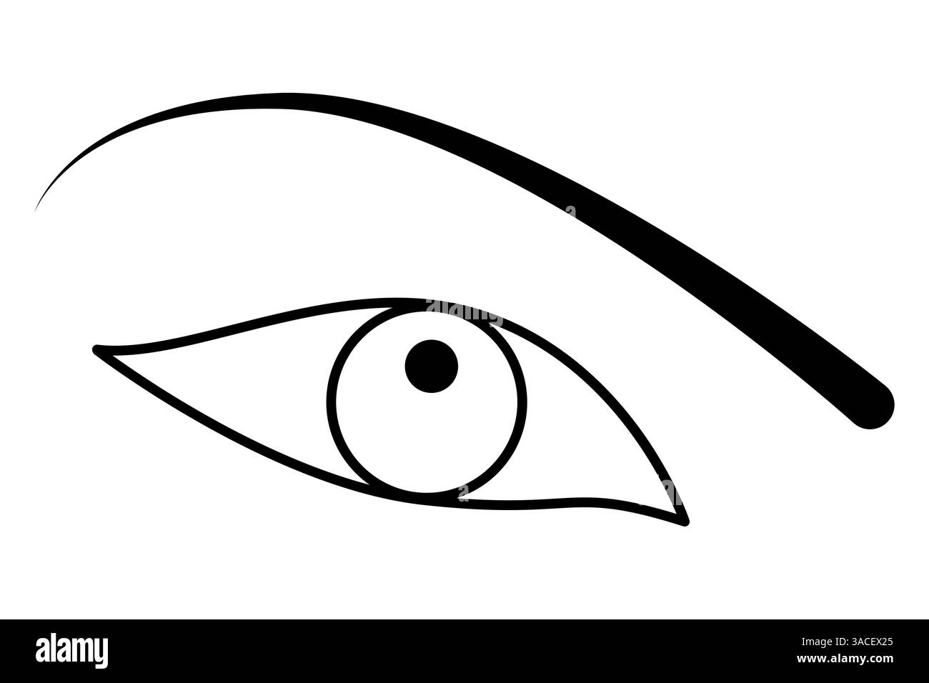 Yeux continu dessin d'une ligne de contour simple icône vectorielle. Illustration de Vecteur