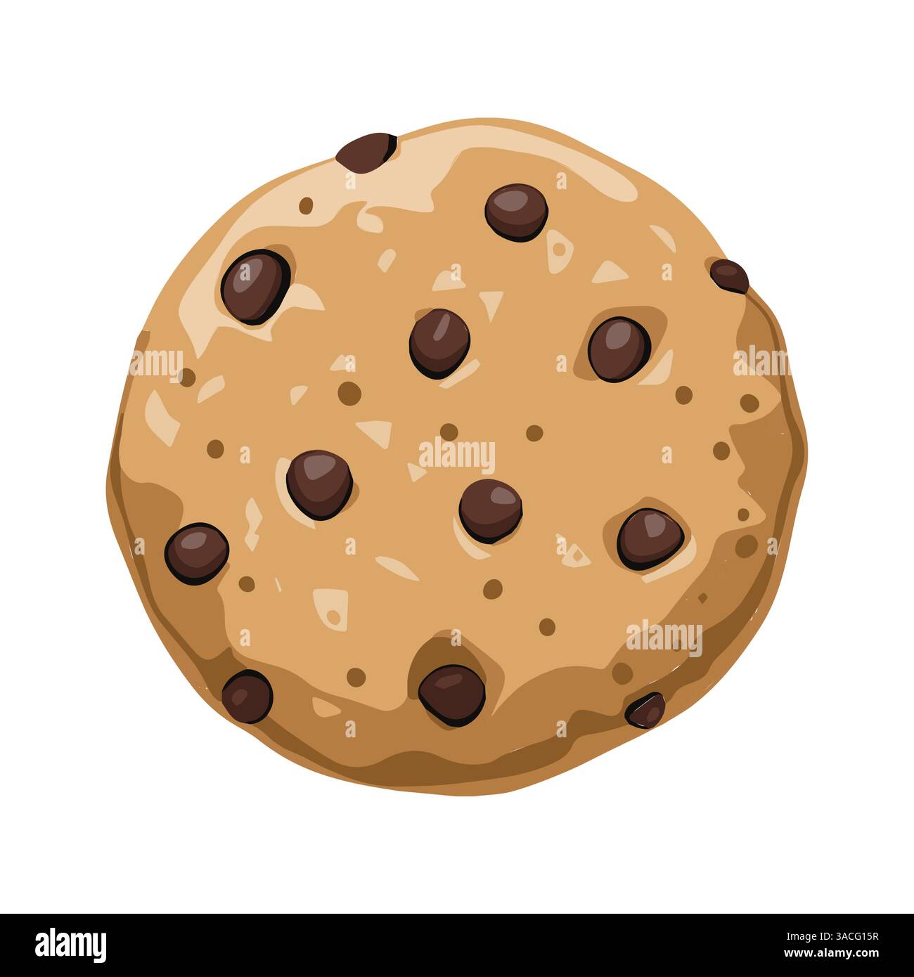 Biscuit à l'avoine avec des morceaux de chocolat. Illustration de bande dessinée plate, parfaite pour les thèmes de boulangerie maison et les conceptions de collations sucrées. Illustration de Vecteur Biscuit à l'avoine avec des morceaux de chocolat. Illustration de bande dessinée plate, parfaite pour les thèmes de boulangerie maison et les conceptions de collations sucrées. Illustration de Vecteur
