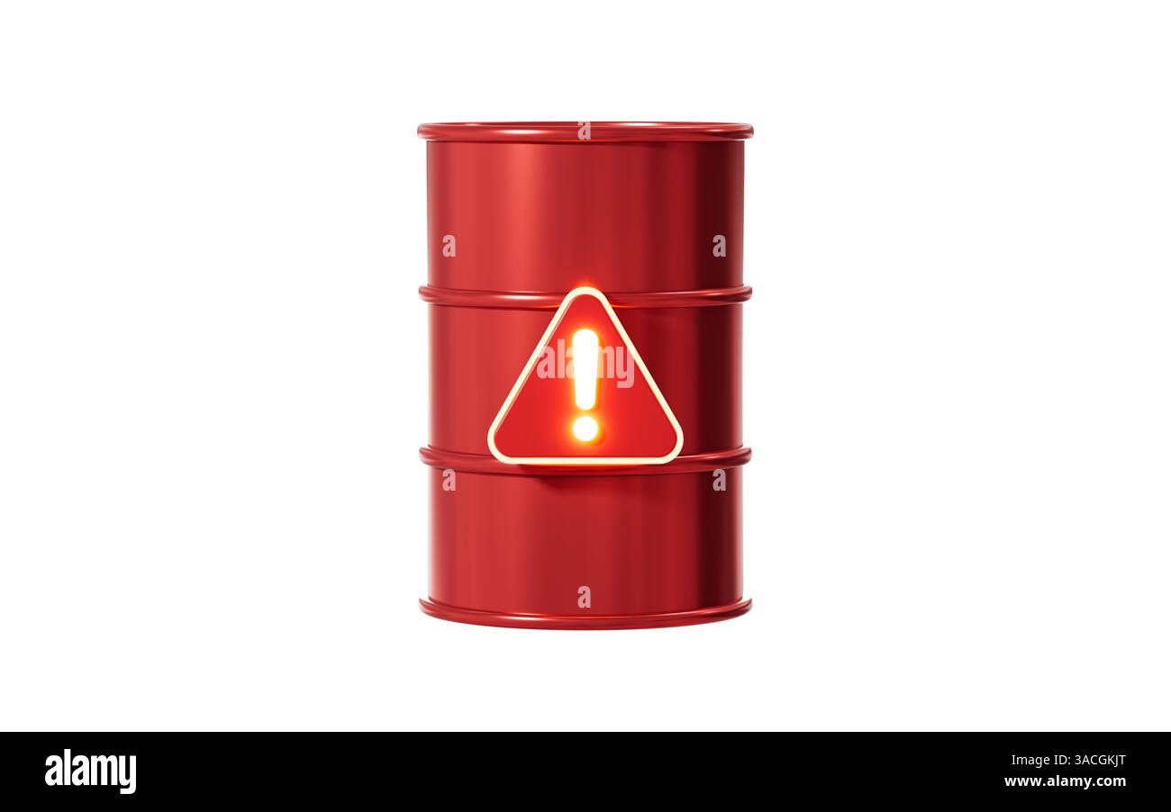 Réservoir d'essence de dessin animé, modèle de tambour d'essence, rendu 3D. illustration 3d. Banque D'Images