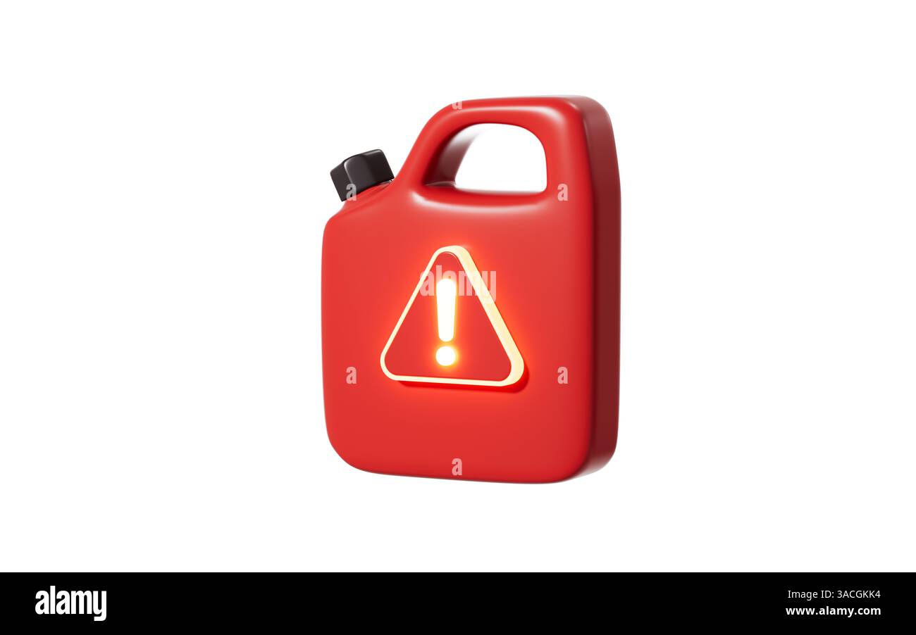 Réservoir d'essence de dessin animé, modèle de tambour d'essence, rendu 3D. illustration 3d. Banque D'Images