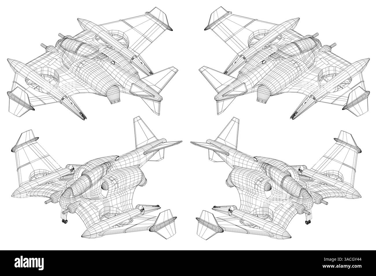 Quatre plans sont représentés dans un dessin en noir et blanc. Les plans sont tous de tailles différentes et sont positionnés à différents angles. Le dessin donne l'imp Illustration de Vecteur