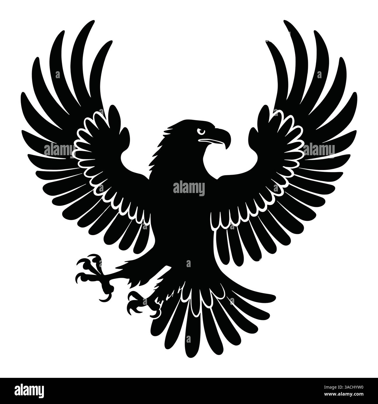 Illustration du symbole de l'aigle avec un design audacieux et dynamique. Conception d'icône isolé sur un fond blanc. Illustration vectorielle Illustration de Vecteur