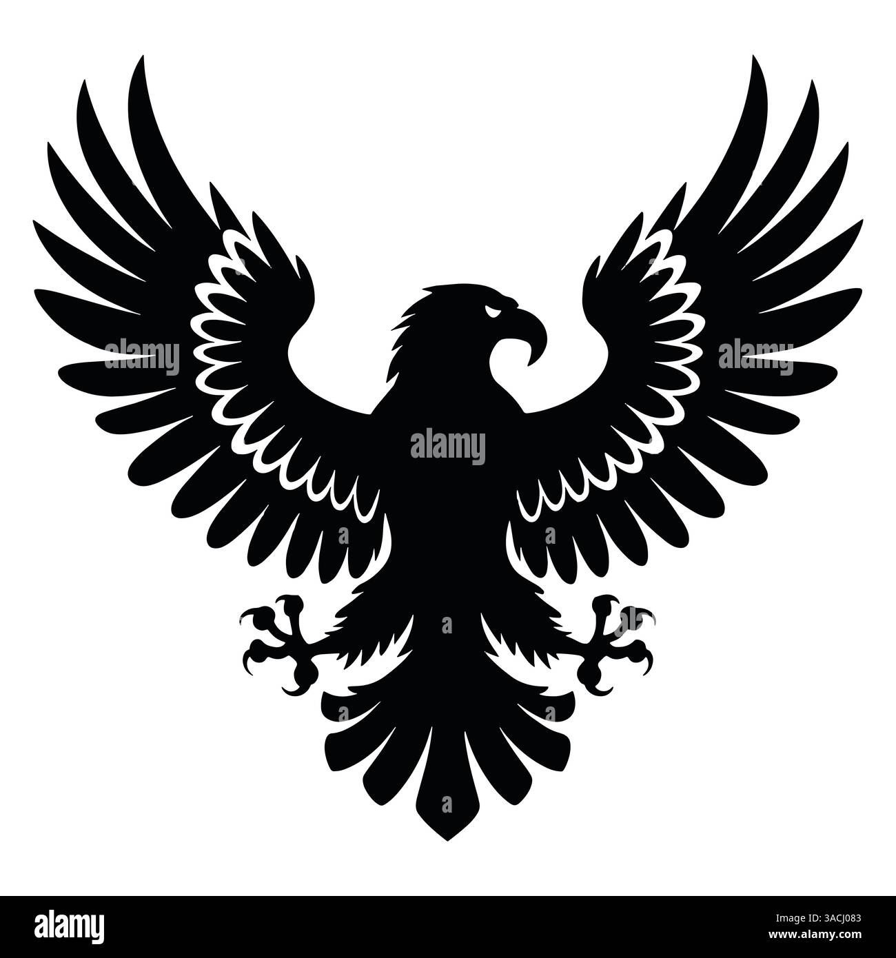 Illustration du symbole de l'aigle avec un design audacieux et dynamique. Conception d'icône isolé sur un fond blanc. Illustration vectorielle Illustration de Vecteur