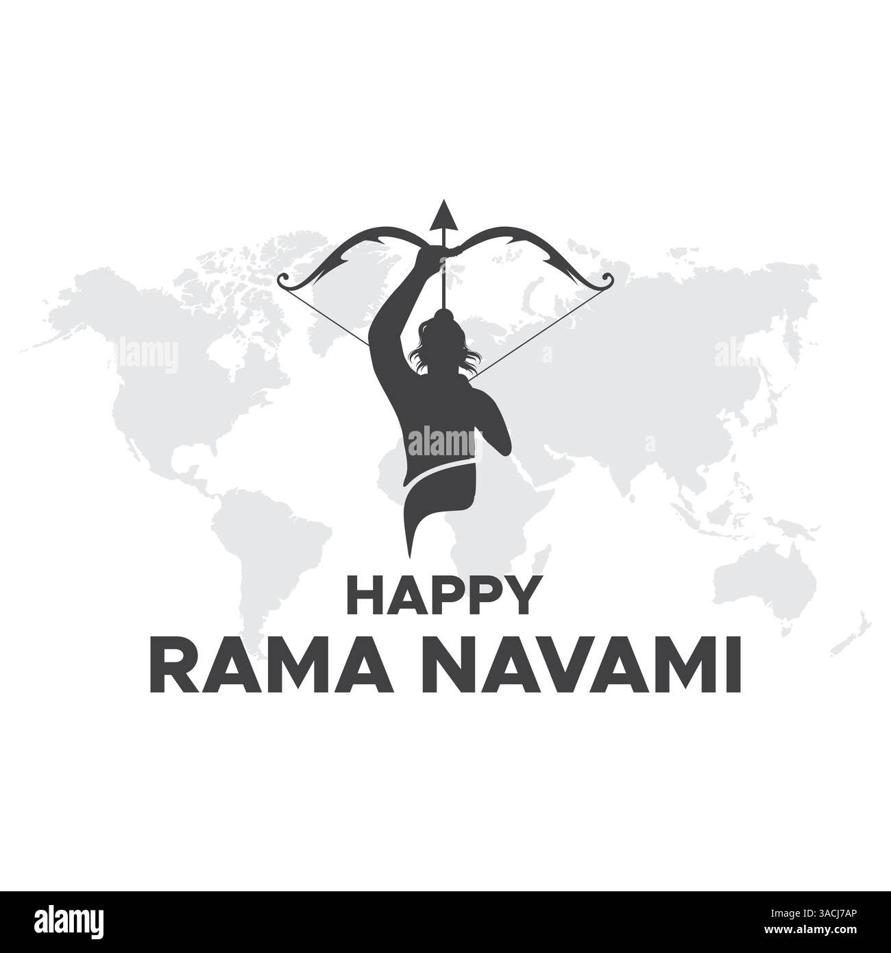 Illustration vectorielle du modèle de flux de médias sociaux Happy Ram Navami écrit en texte hindi signifie Happy Ram Navami Illustration de Vecteur