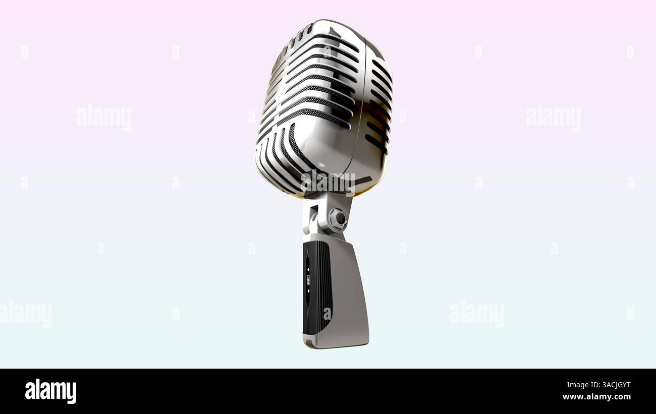 Vintage microphone 3D rendu 8K. Banque D'Images