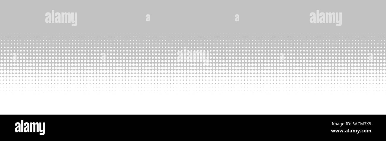 Bannière à fond large avec couleur blanc-gris et transition de couleur des points Banque D'Images