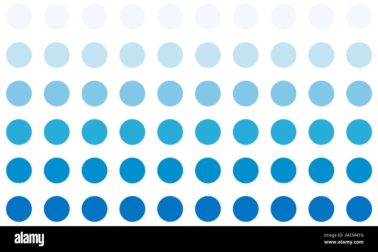 Cercles bleus avec un dégradé de couleurs doux sur fond blanc Banque D'Images