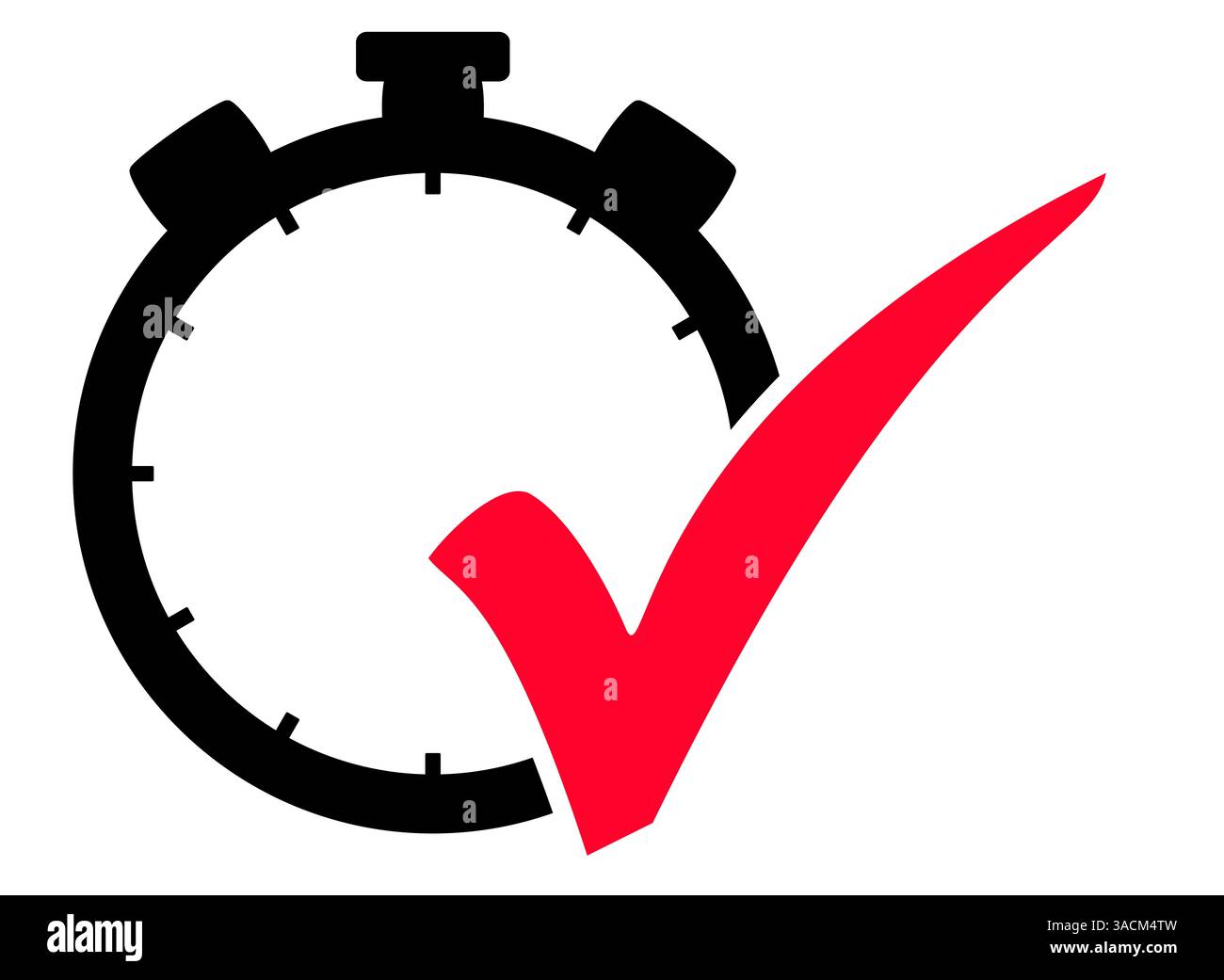 Chronomètre avec coche rouge - chronométrage et durée Banque D'Images