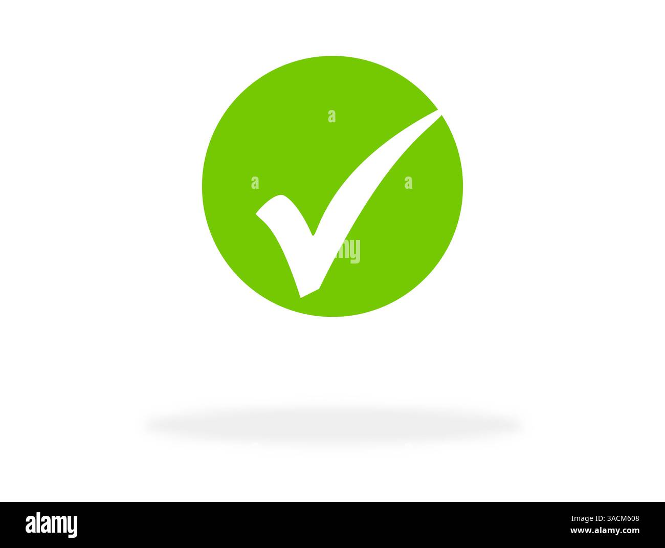 Cochez dans le cercle vert - icône comme symbole pour vérifier, vérifier, accepter ou accepter Banque D'Images