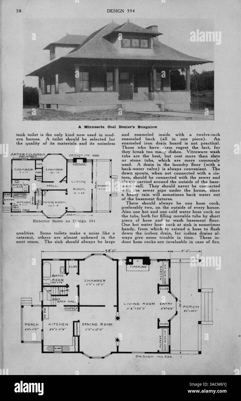 Ce guide 1913 fournit aux constructeurs de maisons des plans de stock, des suggestions de matériaux et des conseils pratiques pour concevoir des maisons, y compris des solutions pour des questions telles que la taille des pièces, les fenêtres et les cheminées. Banque D'Images