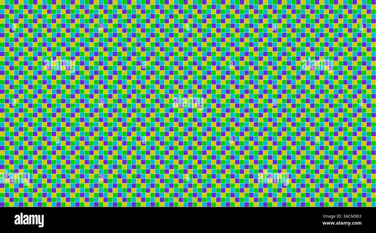 Fond de mosaïque sans couture avec des boîtes vertes, jaunes et violettes Banque D'Images
