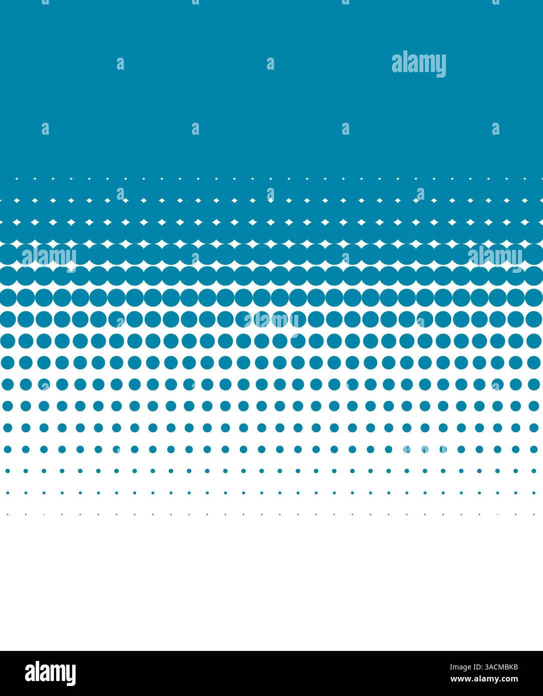 Fond blanc turquoise avec dégradé de couleurs par petits et grands points Banque D'Images