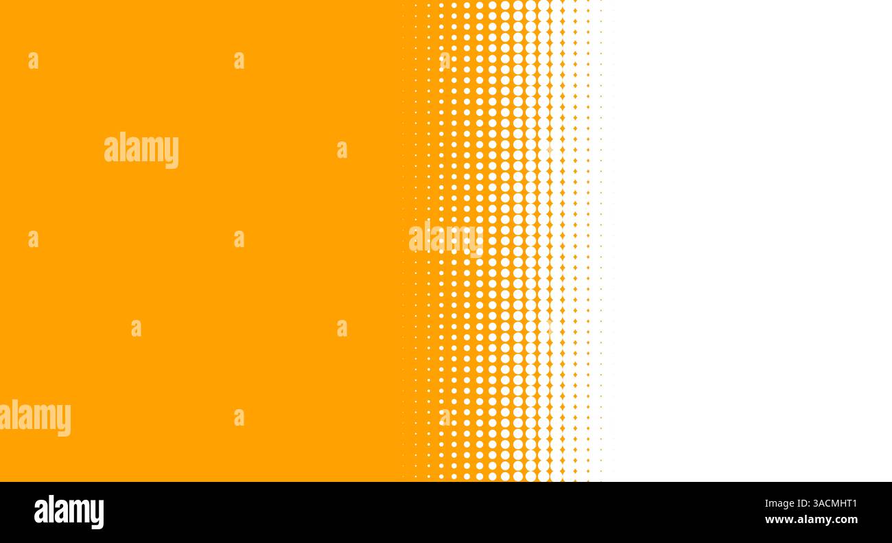 Transition de la couleur en pointillés de l'orange au blanc Banque D'Images