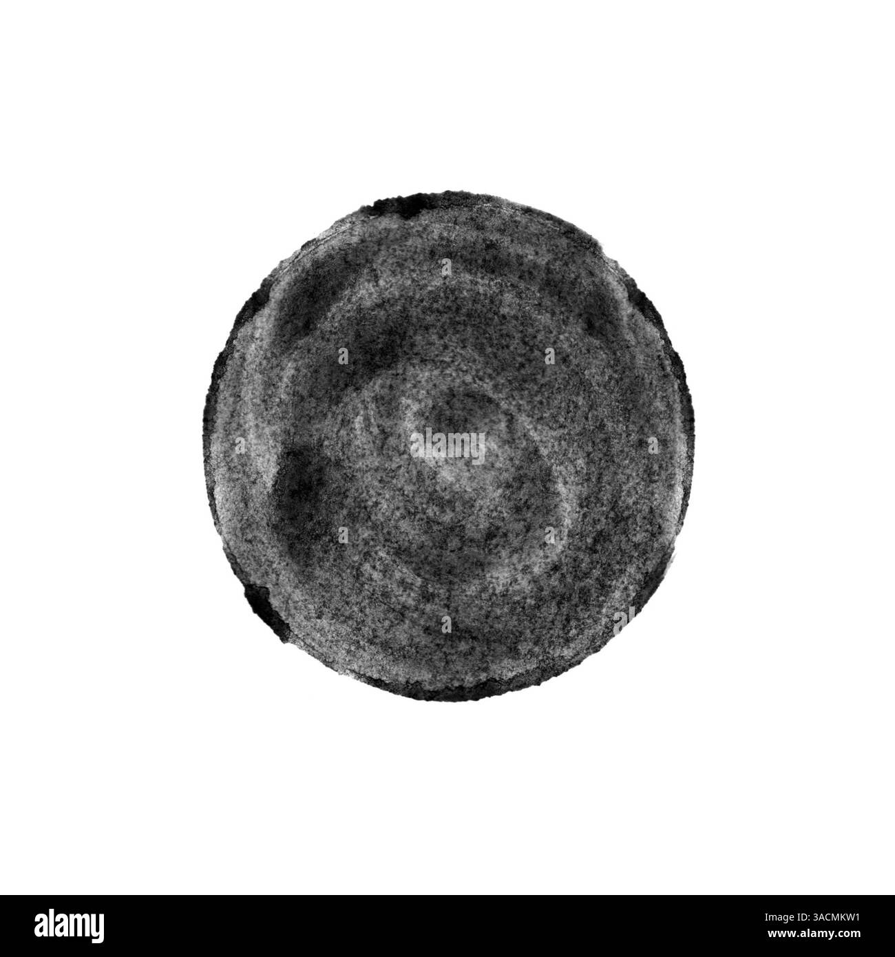 Cercle noir peint à la main de l'aquarelle comme arrière-plan Banque D'Images