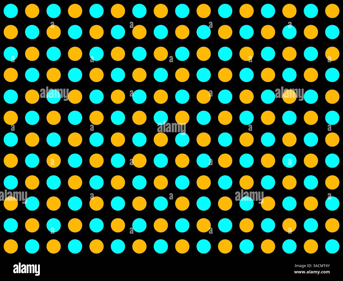 Fond noir avec des points sans couture en orange et turquoise Banque D'Images