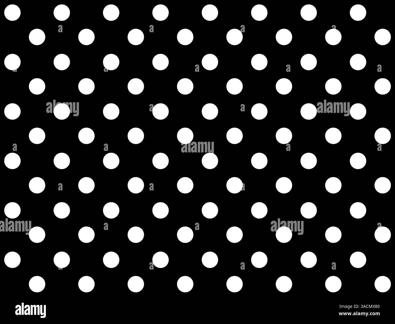 Fond noir avec motif de points blancs sans couture Banque D'Images