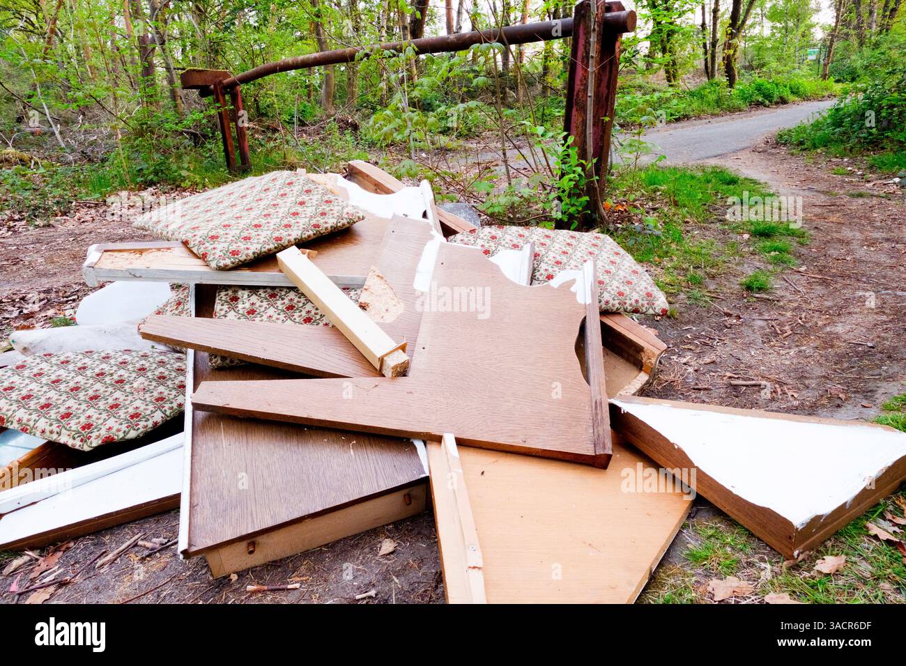 Déversement illégal de déchets Banque D'Images