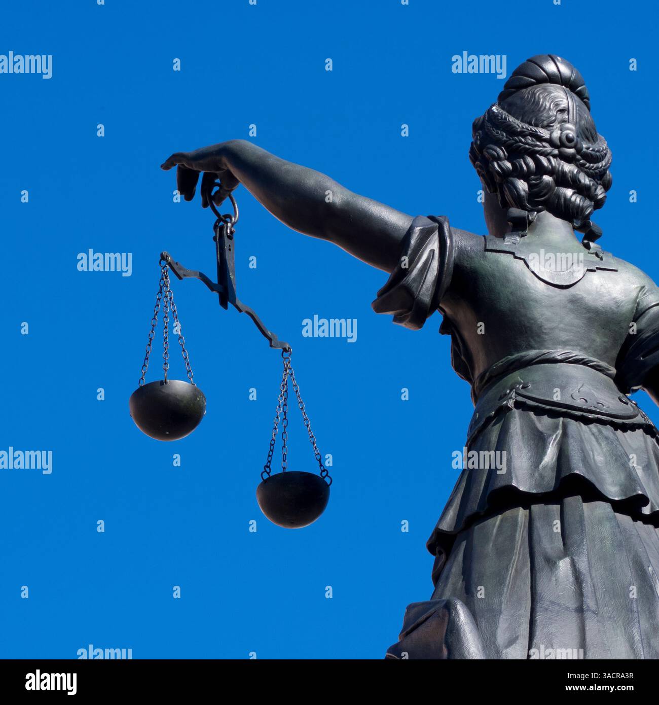 Allemagne ; Hesse ; Francfort-sur-le-main ; Justicia, sur le Römerberg de Francfort-sur-le-main, éditorial uniquement, pas d'autorisation du propriétaire Banque D'Images