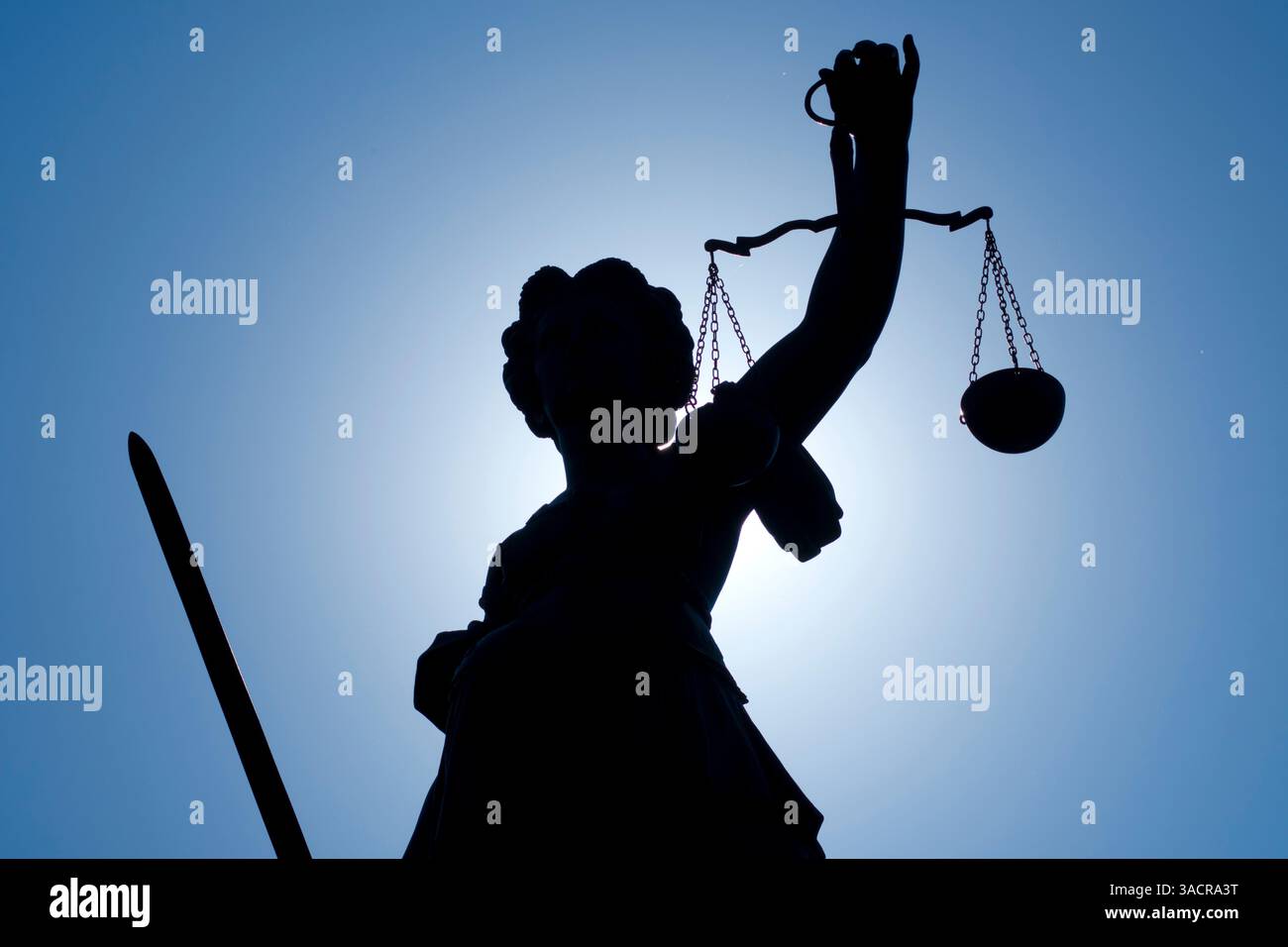 Allemagne ; Hesse ; Francfort-sur-le-main ; Justicia, sur le Römerberg de Francfort-sur-le-main, éditorial uniquement, pas d'autorisation du propriétaire Banque D'Images