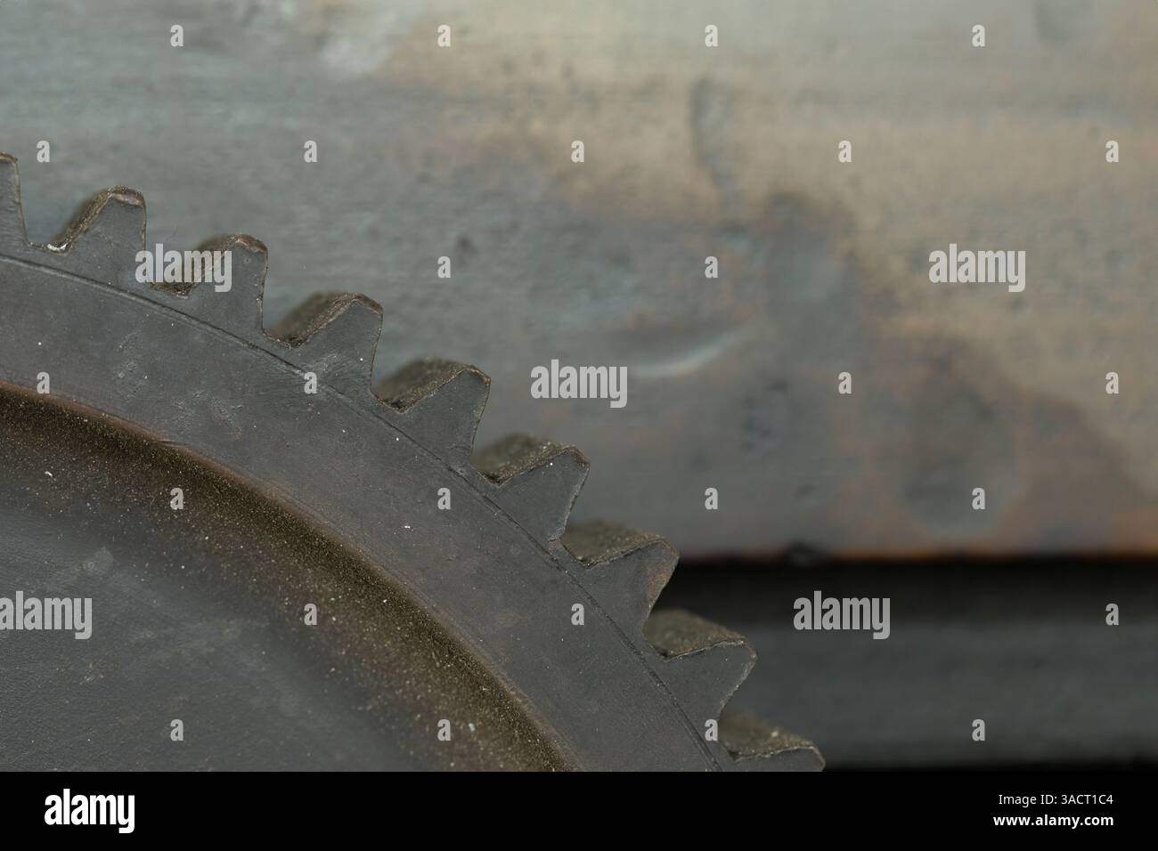 Roue dentée usée, gros plan Banque D'Images