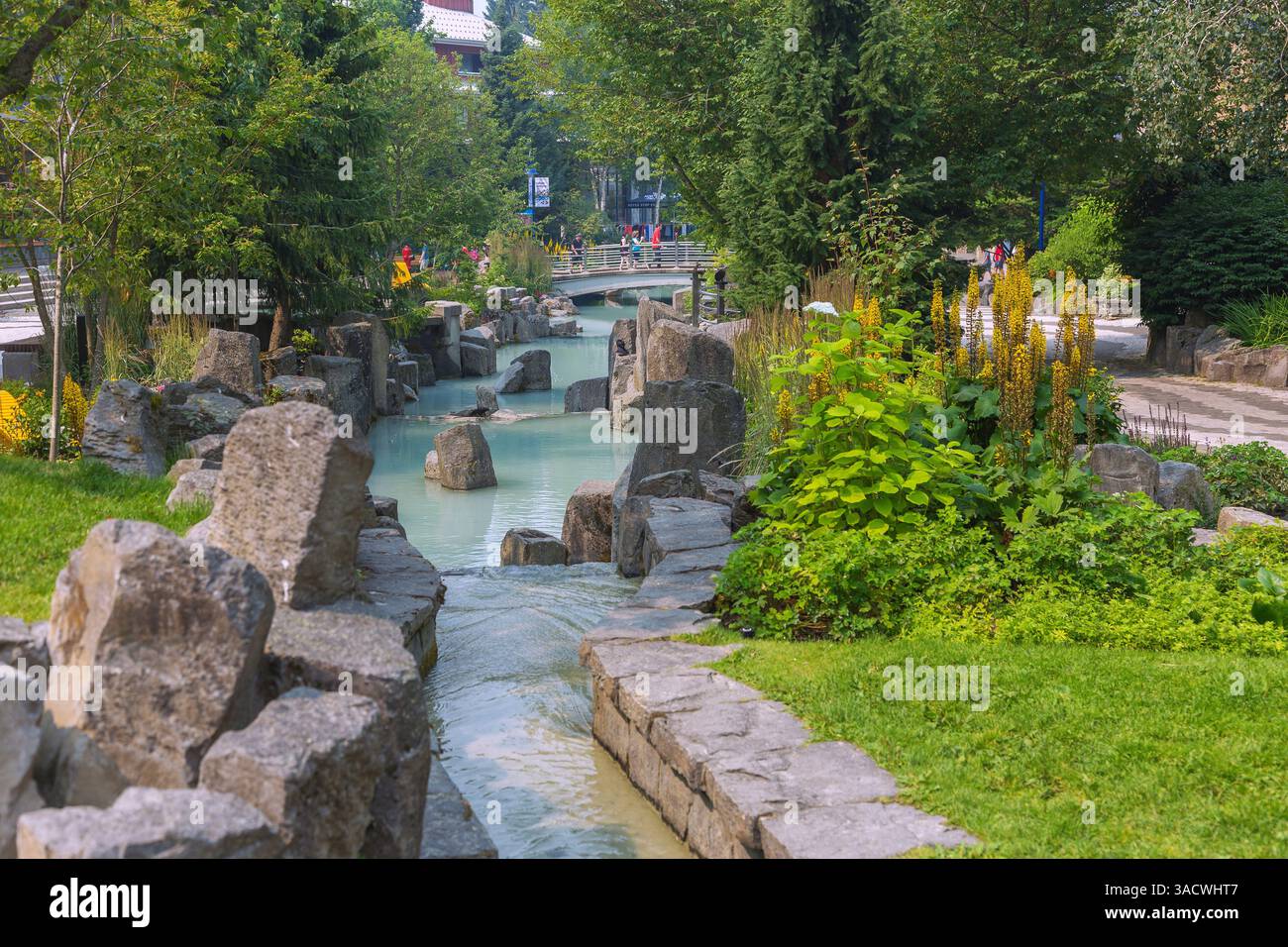 Village de Whistler, Village Park East, Colombie-Britannique, Canada Banque D'Images