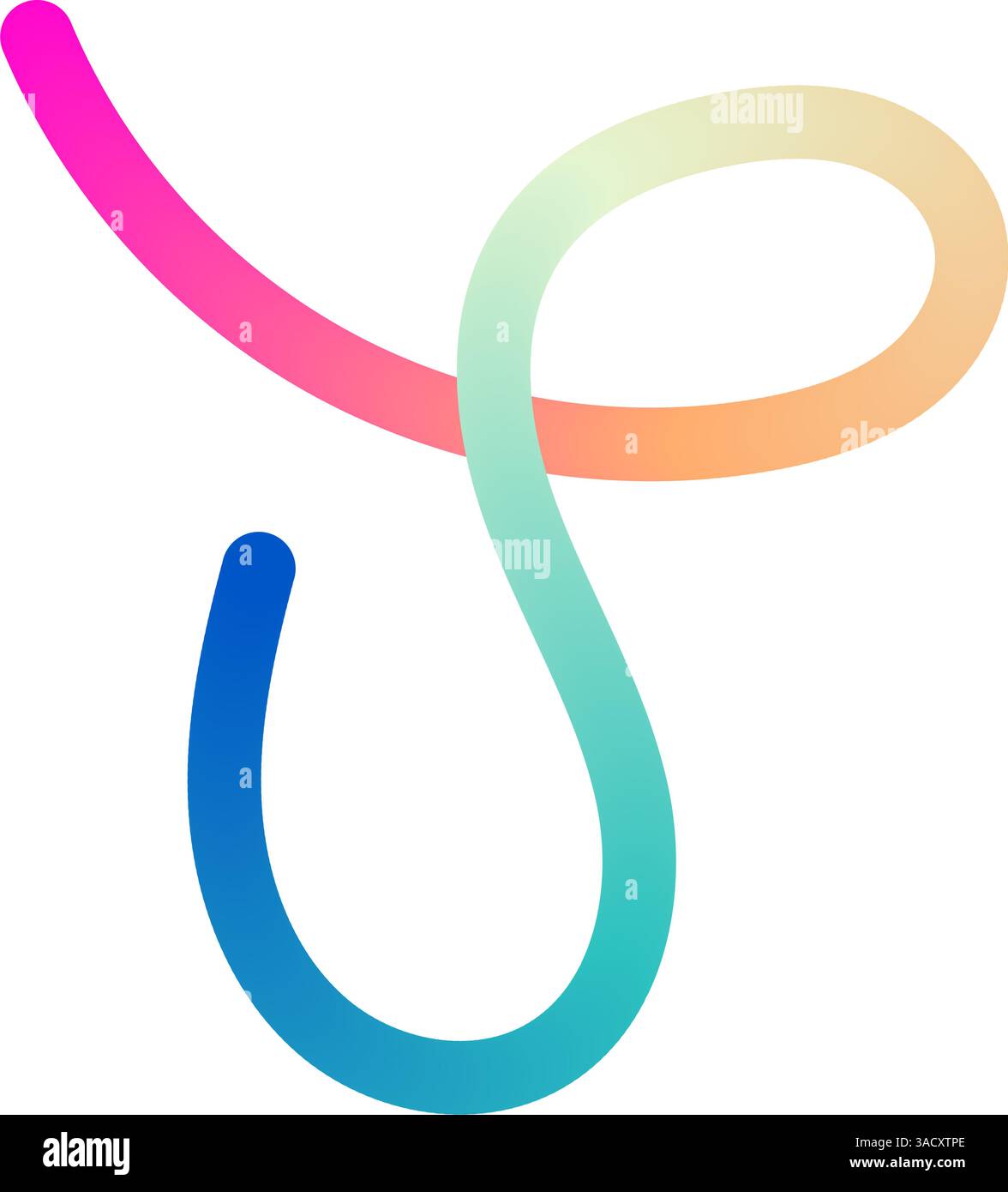 Lignes de gradient ondulées abstraites avec des formes de ruban fluides, motif 3D coloré, éléments de conception géométriques et organiques. Illustration vectorielle plate isolée Illustration de Vecteur