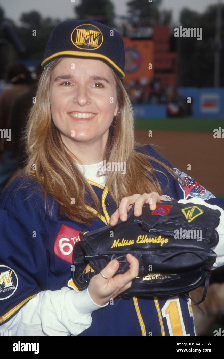 Jan 14, 1995 - Los Angeles, Californie, États-Unis - Melissa Etheridge au 6e match de softball Rock et Jock de MTV (image crédit : Kathy Hutchins/ZUMAPRESS.com) Banque D'Images