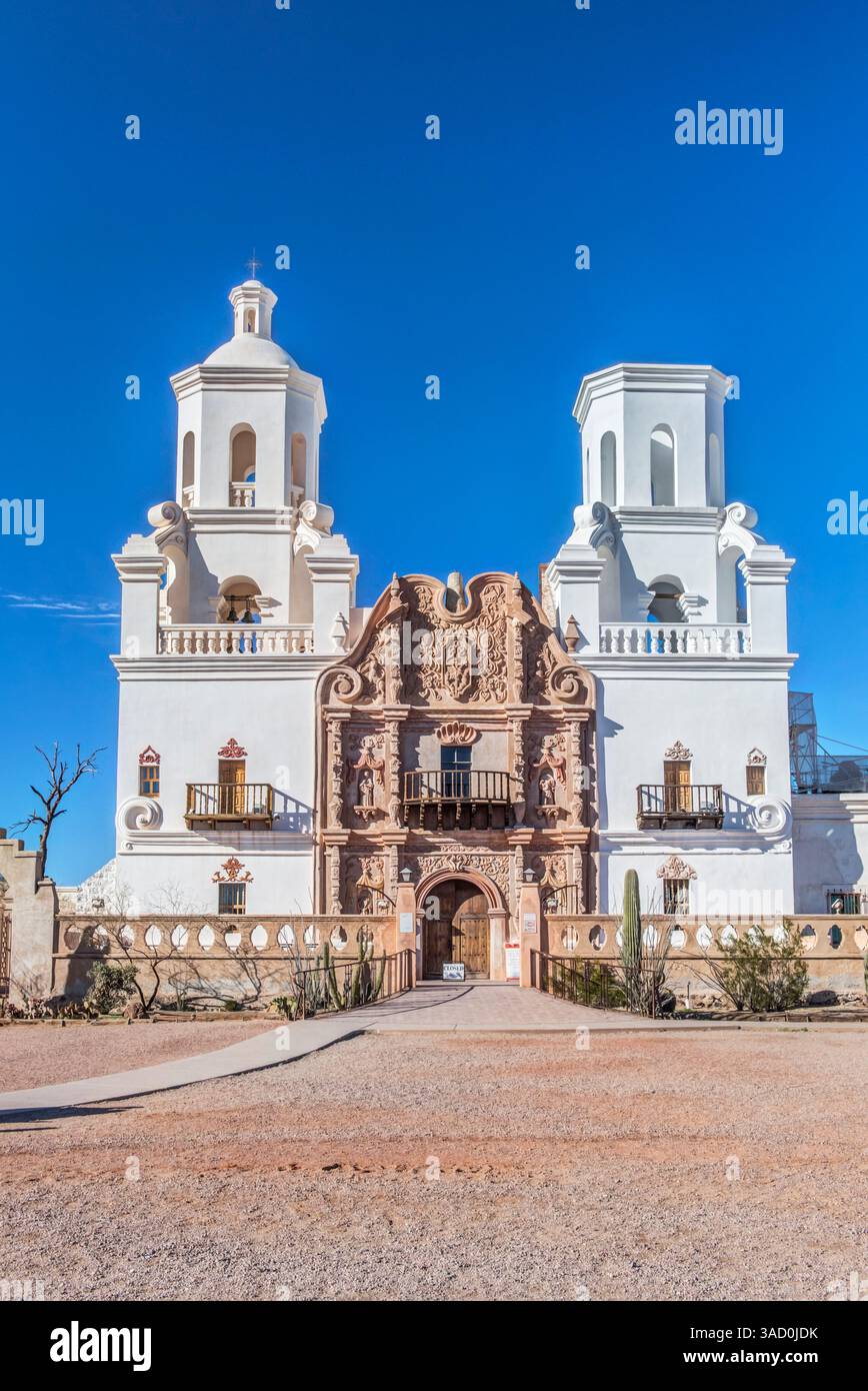 Arizona, Tucson. Église San Xavier del bac Mission Banque D'Images