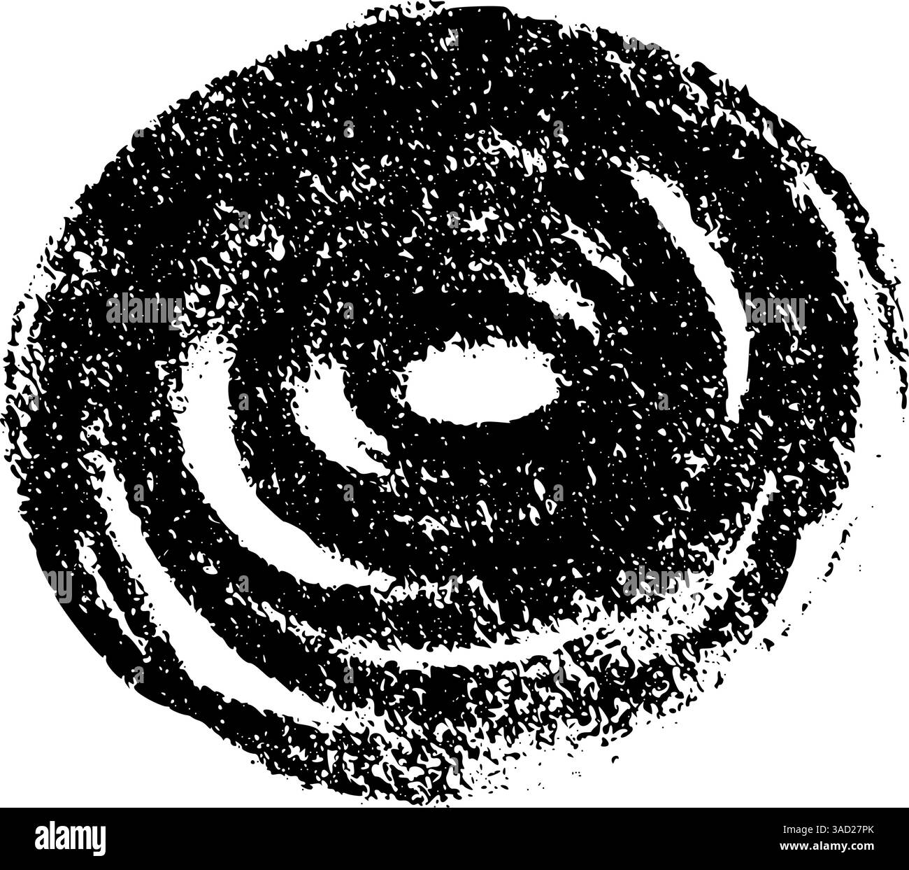 Cercles de crayon griffonnés à la main avec texture pastel. Peindre des formes ovales et des coups de crayon de cire. Illustration vectorielle plate isolée sur fond blanc. Illustration de Vecteur