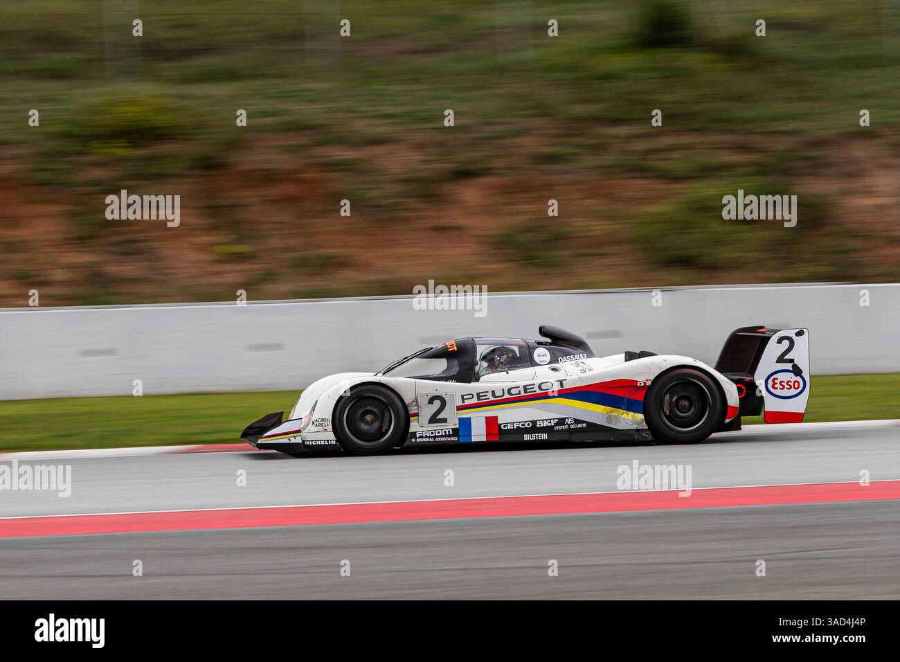 #2 Mr John of B/Soheil AYARI (FR/FR) Peugeot 905 Evo 1 bis/1992 - Group C Racing, lors du Peter Auto Espiritu de Montjuic, circuit de Barcelona- Banque D'Images