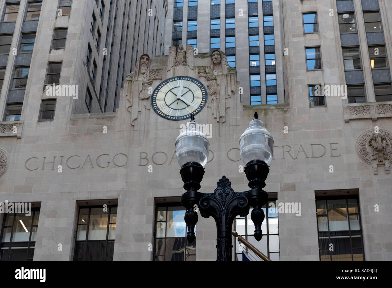 Chicago Board of Trade Building à Chicago Loop, style Art déco construit en 1930. (Usage éditorial uniquement) Banque D'Images