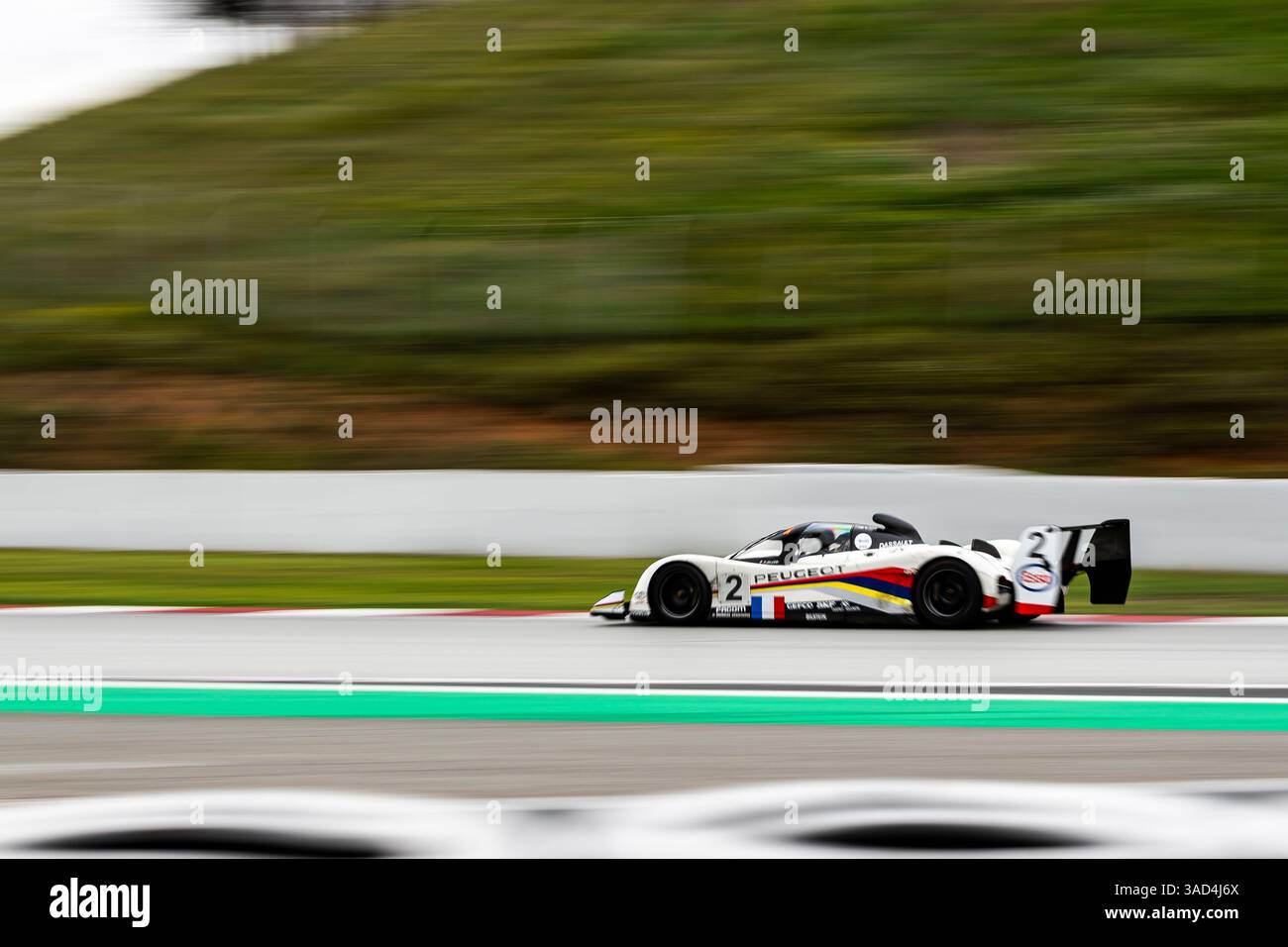 #2 Mr John of B/Soheil AYARI (FR/FR) Peugeot 905 Evo 1 bis/1992 - Group C Racing, lors du Peter Auto Espiritu de Montjuic, circuit de Barcelona- Banque D'Images