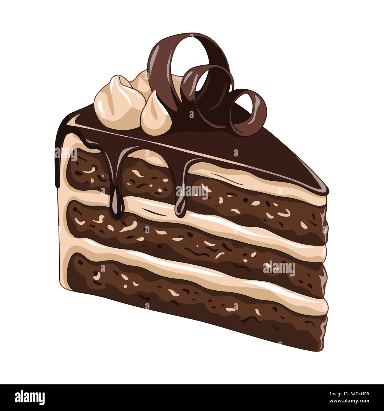 Croquis dessiné à la main d'un gâteau au chocolat en couches avec glaçage et copeaux. Illustration de tranche réaliste isolé sur blanc. Idéal pour les thèmes de dessert et fo Illustration de Vecteur Croquis dessiné à la main d'un gâteau au chocolat en couches avec glaçage et copeaux. Illustration de tranche réaliste isolé sur blanc. Idéal pour les thèmes de dessert et fo Illustration de Vecteur