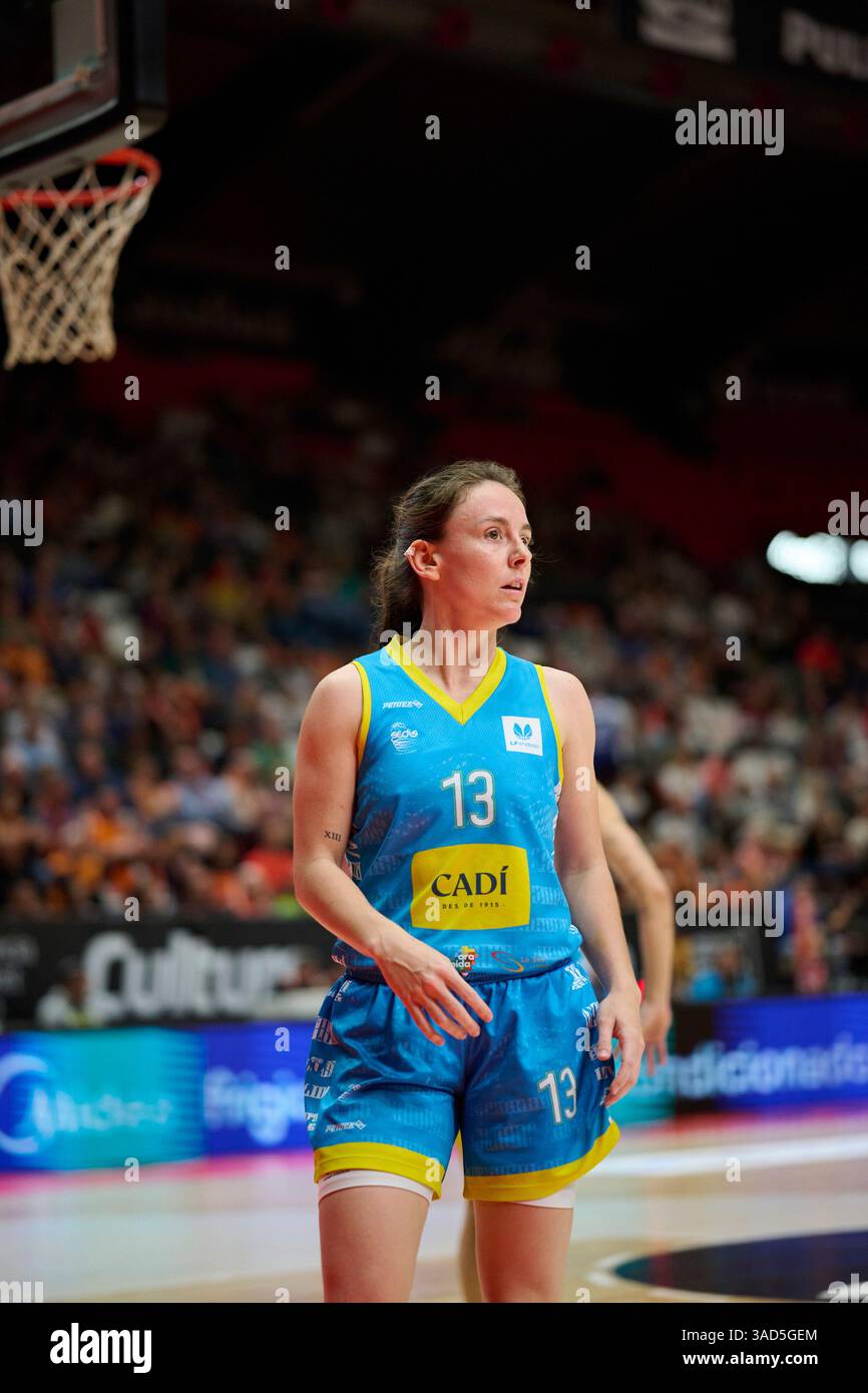 Regina Aguilar de Cadi la Seu vu en action lors de la Liga Femenina Endesa saison régulière Round 28 entre Valencia basket et Cadi la Seu à Pabell Banque D'Images