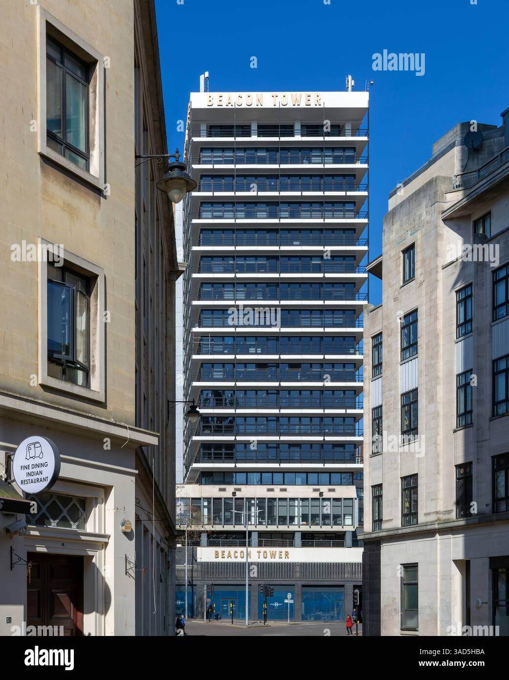 Beacon Tower anciennement Colston Tower immeuble d'appartements monument, centre-ville de Bristol, Angleterre, Royaume-Uni achevé en 1973 Banque D'Images