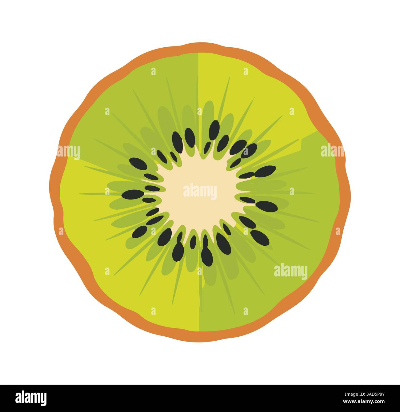 Icône vectorielle kiwi. Illustration de conception plate d'un kiwi sur un fond blanc, parfait pour les thèmes des produits frais, les graphiques liés à la nourriture, et l'Eatin sain Illustration de Vecteur