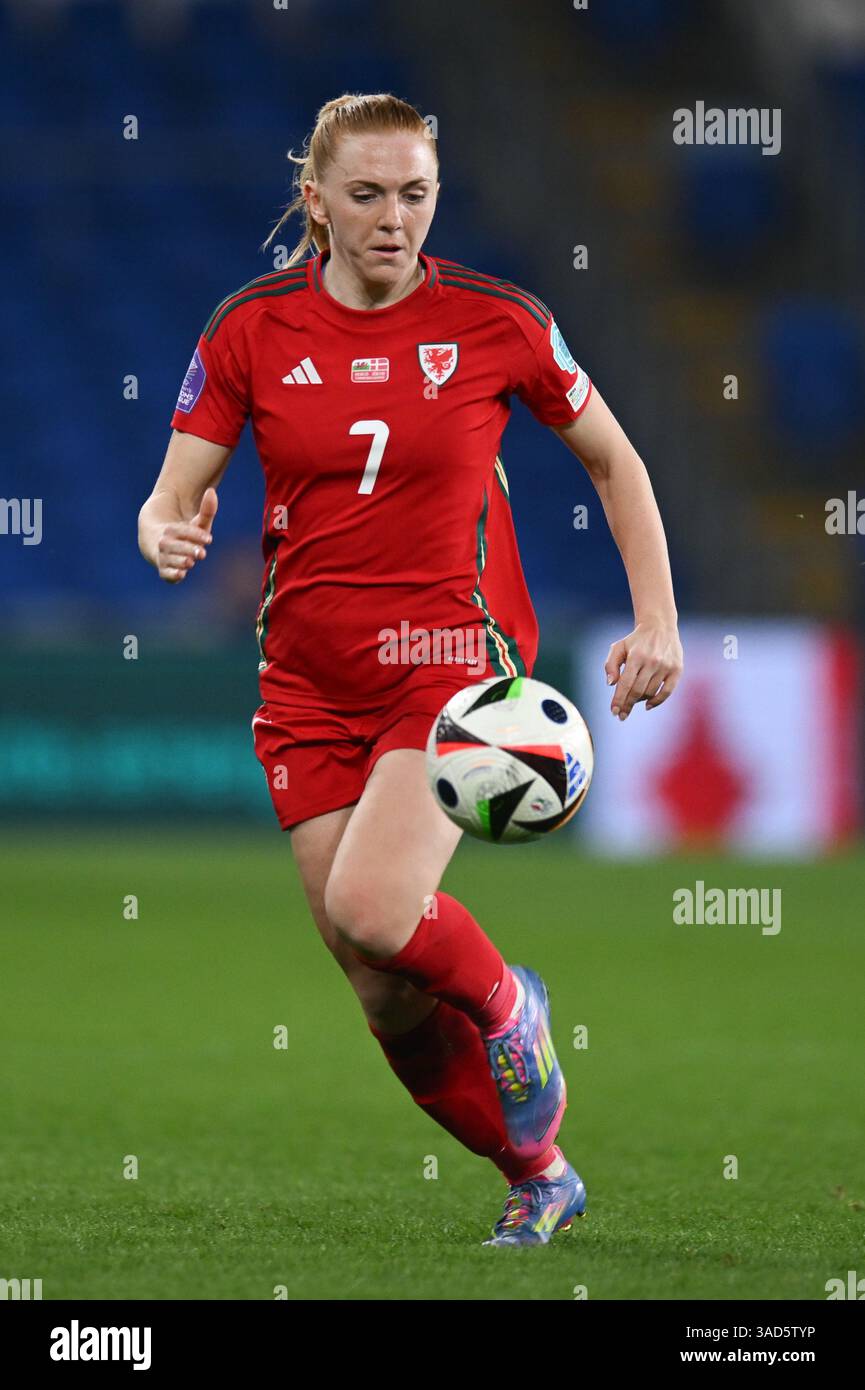 Pays de Galles femmes vs Danemark femmes. UEFA Women's Nations League Group A4. 04/04/25 Cardiff City Stadium, Cardiff pays de Galles - Danemark femmes Banque D'Images