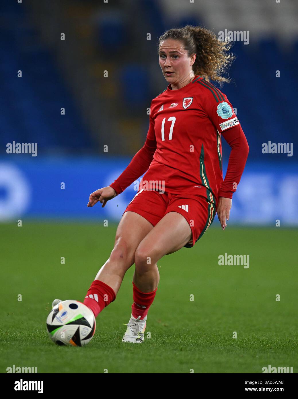 Pays de Galles femmes vs Danemark femmes. UEFA Women's Nations League Group A4. 04/04/25 Cardiff City Stadium, Cardiff pays de Galles - Danemark femmes Banque D'Images