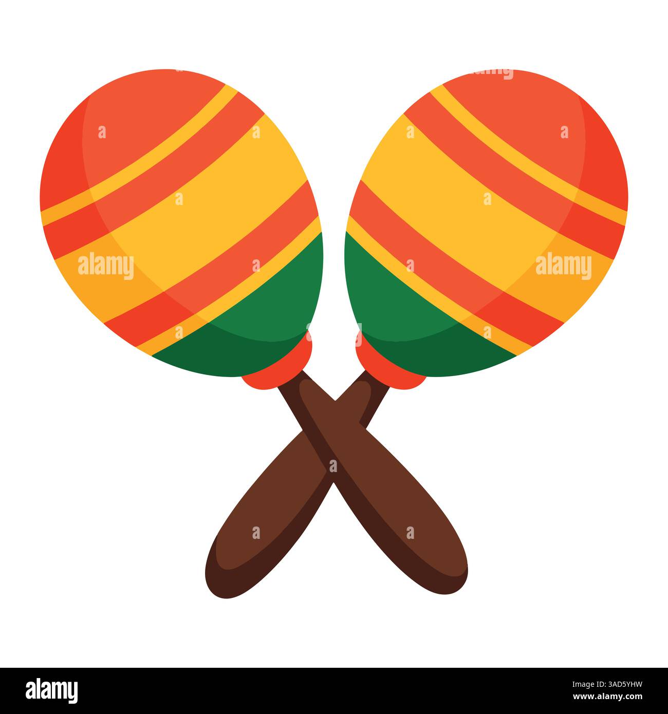Icône du maraca mexicain. Instrument de percussion traditionnel au design vibrant. Parfait pour les illustrations culturelles, festives ou musicales. Vecteur illus Illustration de Vecteur