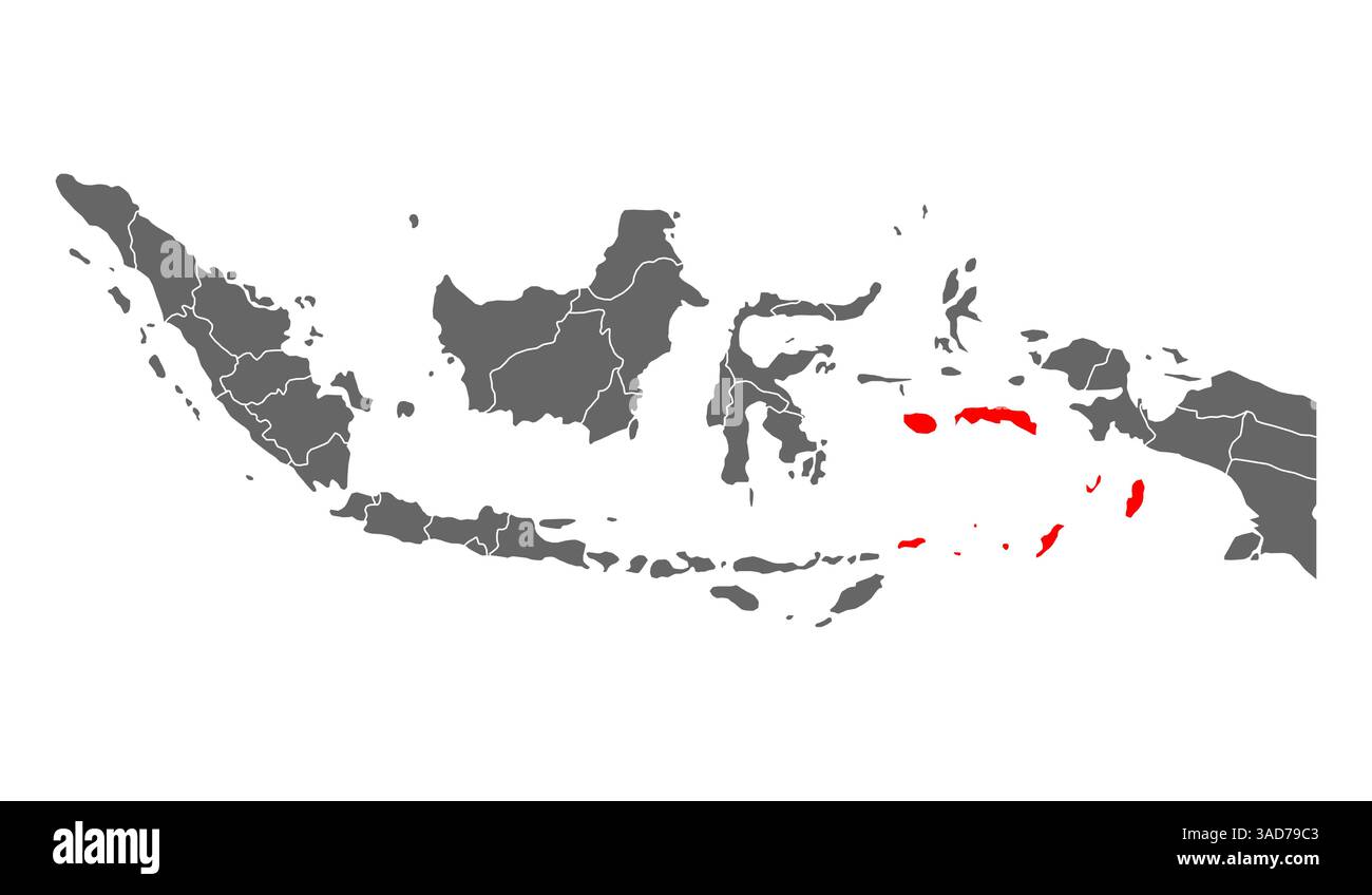 Indonésie détail de la forme de la carte Maluku, illustration vectorielle de symbole d'icône de concept graphique Flat Web . Illustration de Vecteur