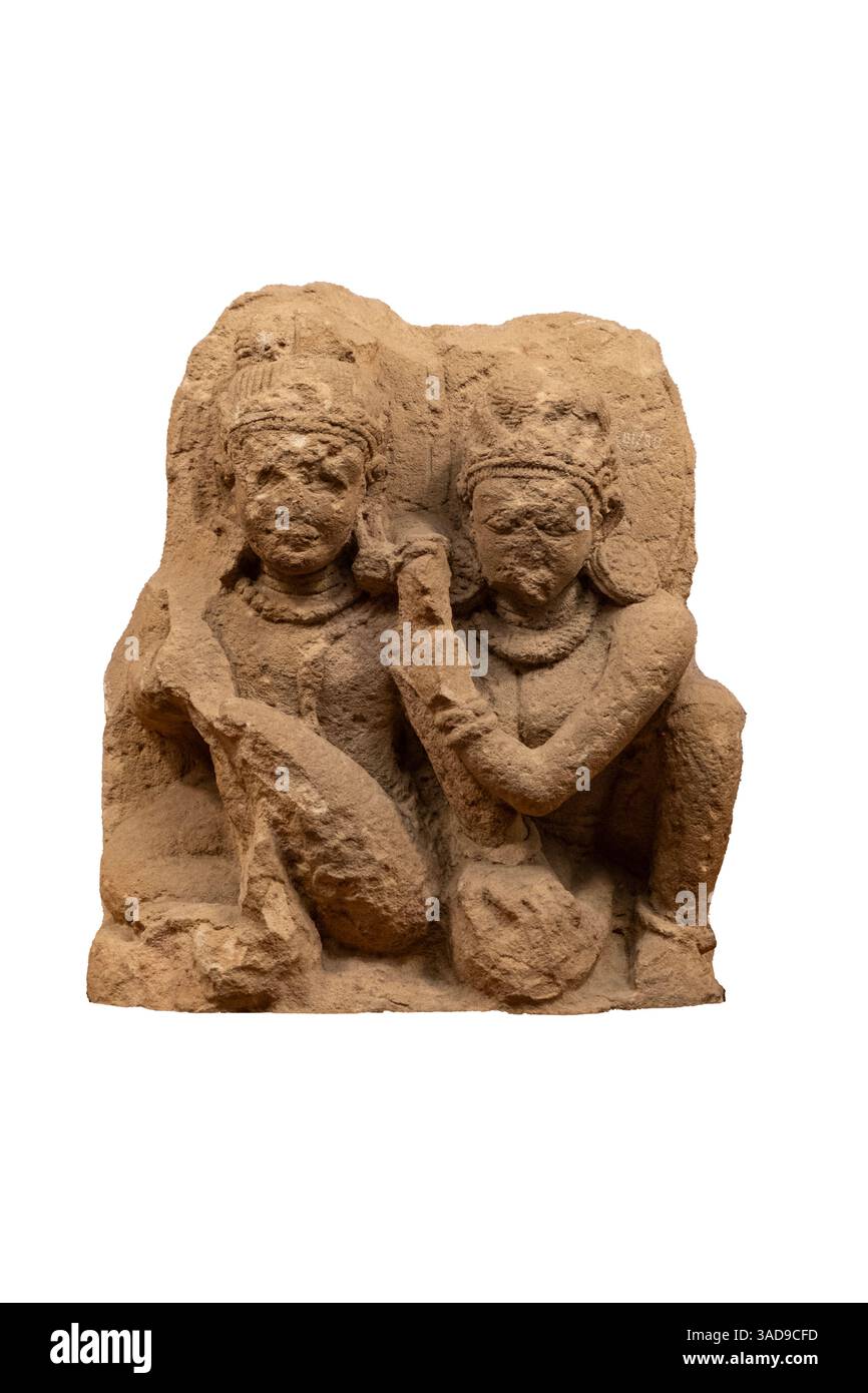 Couple heureux. Période : 8ème - 9ème ce. Style : Bhaumakara. Provenance : Bhubaneswar. Matériau : grès. Il s'agit de quelques chiffres. Les hommes et les femmes le sont Banque D'Images Couple heureux. Période : 8ème - 9ème ce. Style : Bhaumakara. Provenance : Bhubaneswar. Matériau : grès. Il s'agit de quelques chiffres. Les hommes et les femmes le sont Banque D'Images