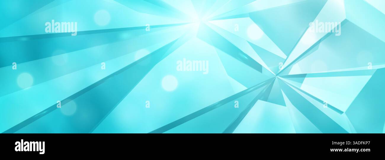 Une illustration vectorielle abstraite bleu clair éclatante avec des formes géométriques et des effets de lumière dynamiques, créant un design moderne et accrocheur. Illustration de Vecteur