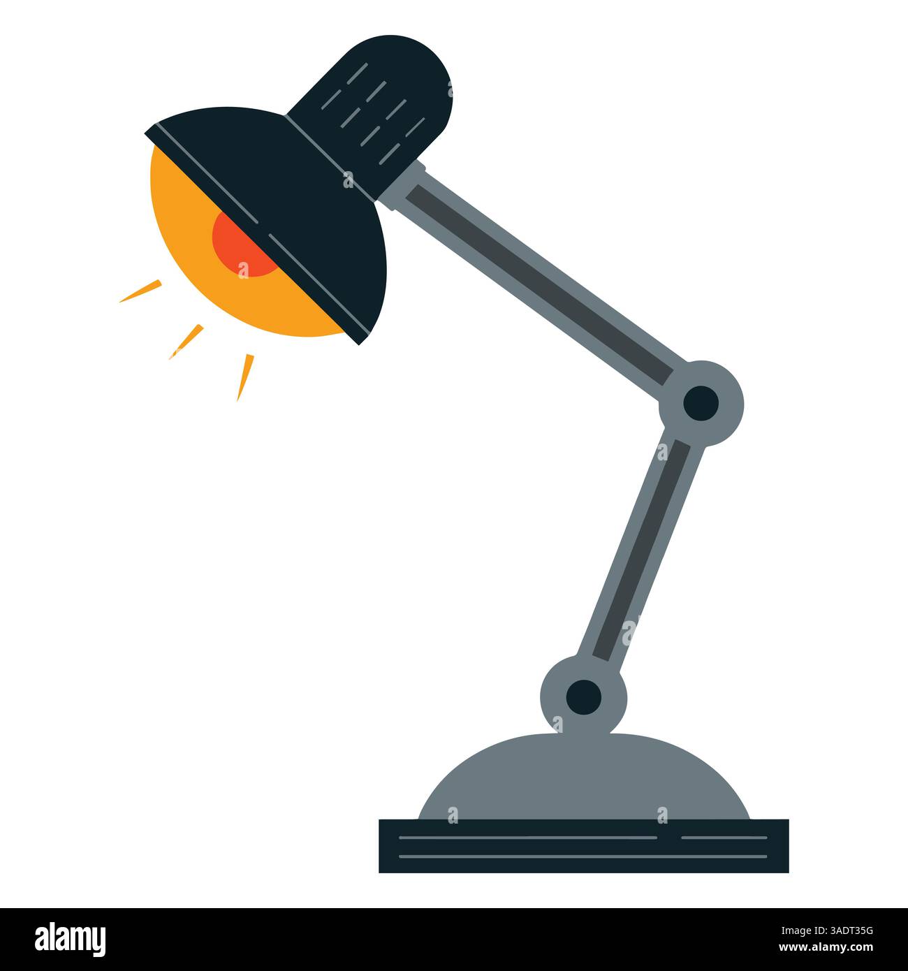 Icône de lampe de bureau noire vintage. Lampe de bureau rétro avec bras et abat-jour réglables. Illustration vectorielle isolée sur fond blanc. Illustration de Vecteur Icône de lampe de bureau noire vintage. Lampe de bureau rétro avec bras et abat-jour réglables. Illustration vectorielle isolée sur fond blanc. Illustration de Vecteur