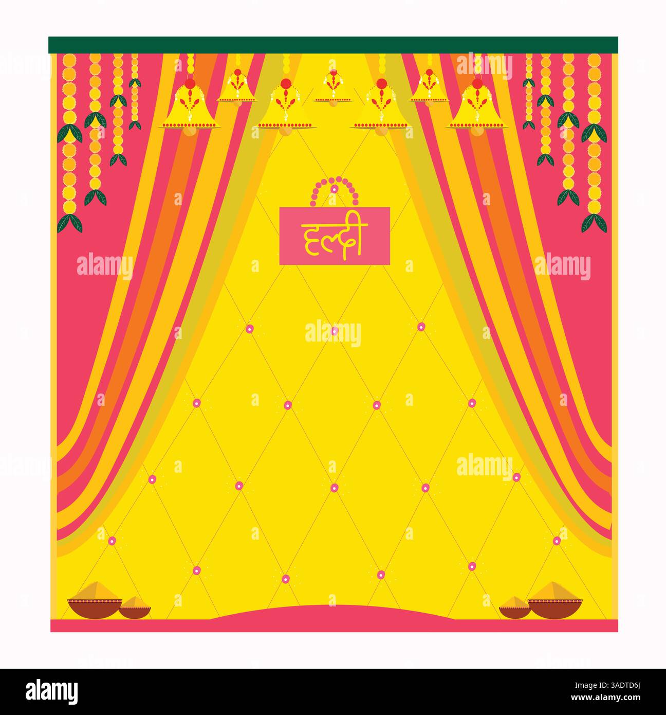 Fond de cérémonie Haldi pour mariée Illustration de Vecteur