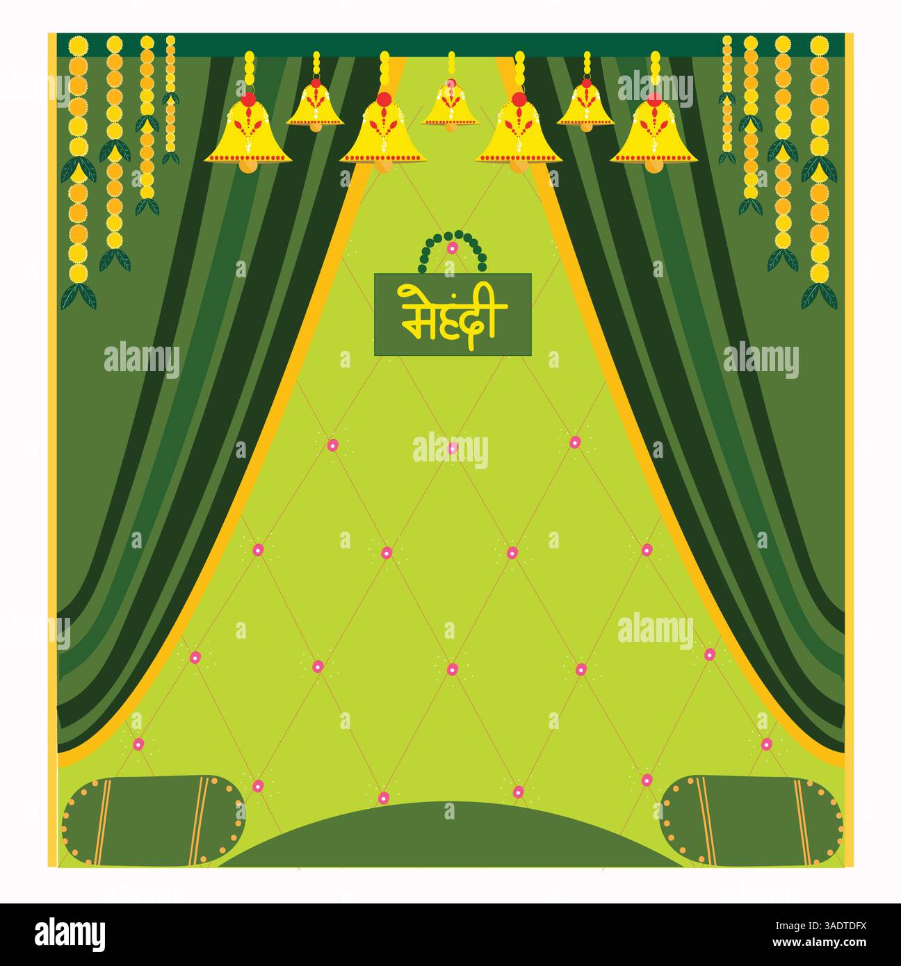 Contexte de cérémonie Mehendi Illustration de Vecteur