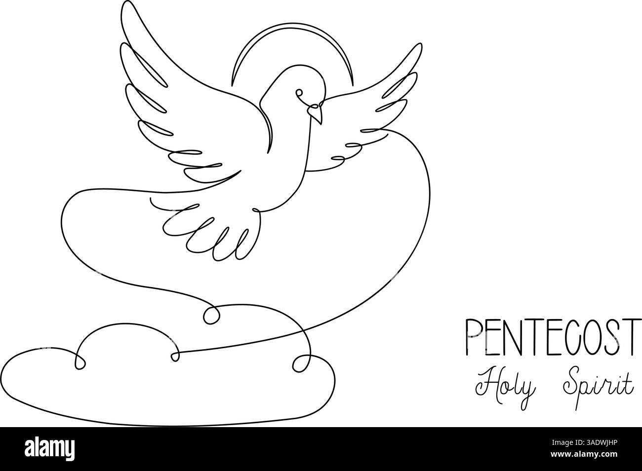 Colombe volante dans les nuages. Une ligne continue. Oiseau pigeon symbole de paix et de liberté, Pentecôte. Dessin linéaire simple. Illustration vectorielle. Dessiné à la main Illustration de Vecteur Colombe volante dans les nuages. Une ligne continue. Oiseau pigeon symbole de paix et de liberté, Pentecôte. Dessin linéaire simple. Illustration vectorielle. Dessiné à la main Illustration de Vecteur