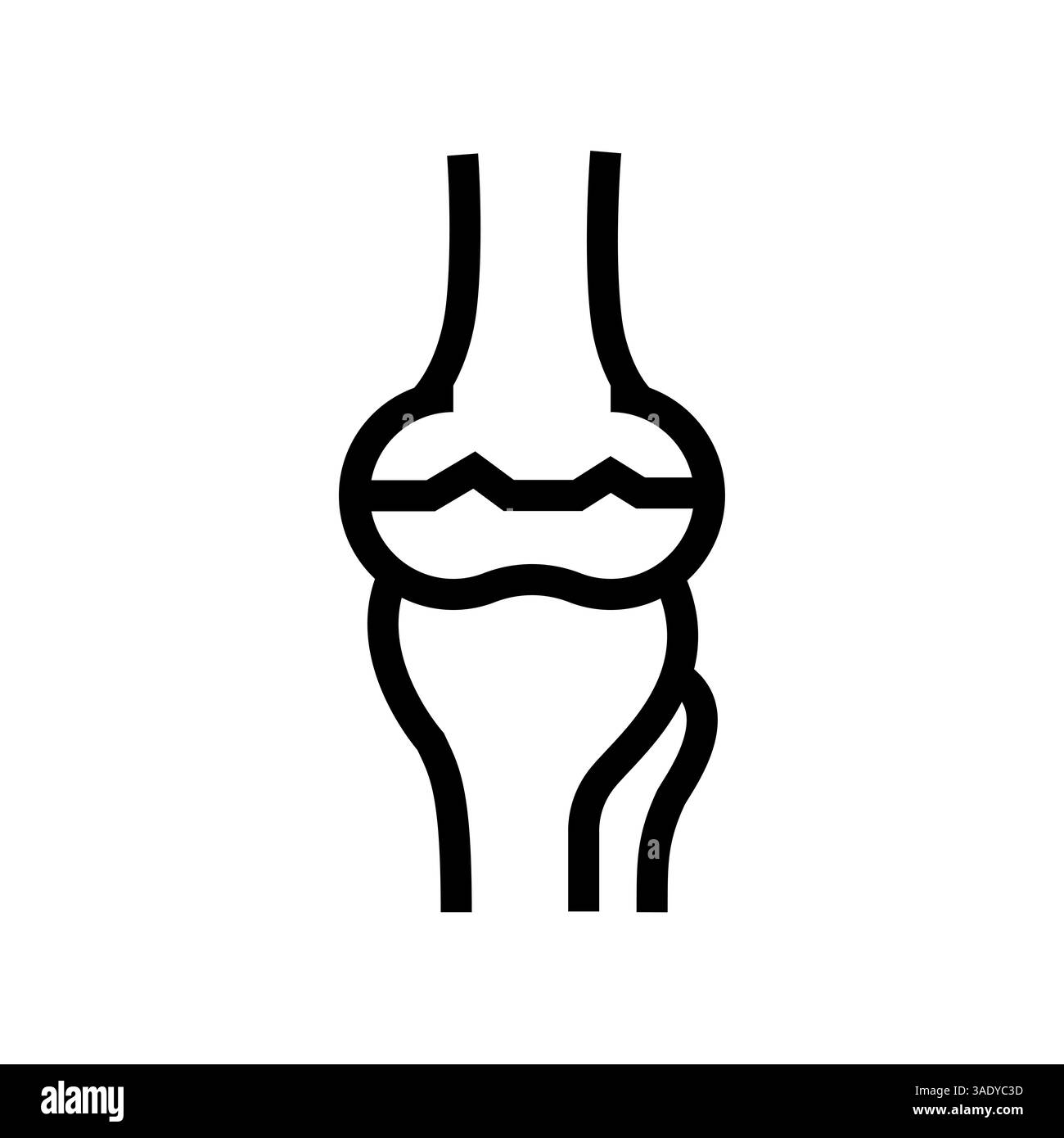 icône de ligne noire d'arthrite pour les projets numériques et imprimés. Icônes nettes minimales pour les applications et les sites Web. Banque D'Images