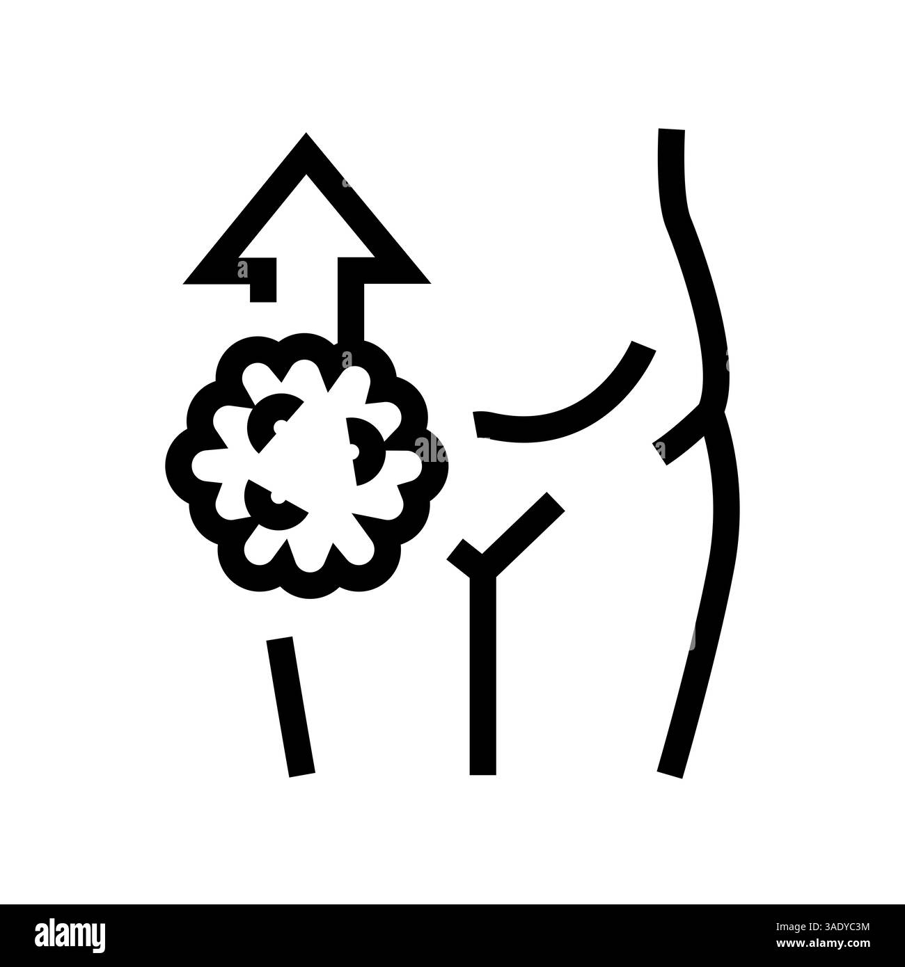 Icône de ligne noire obésité pour les projets numériques et imprimés. Icônes nettes minimales pour les applications et les sites Web. Banque D'Images