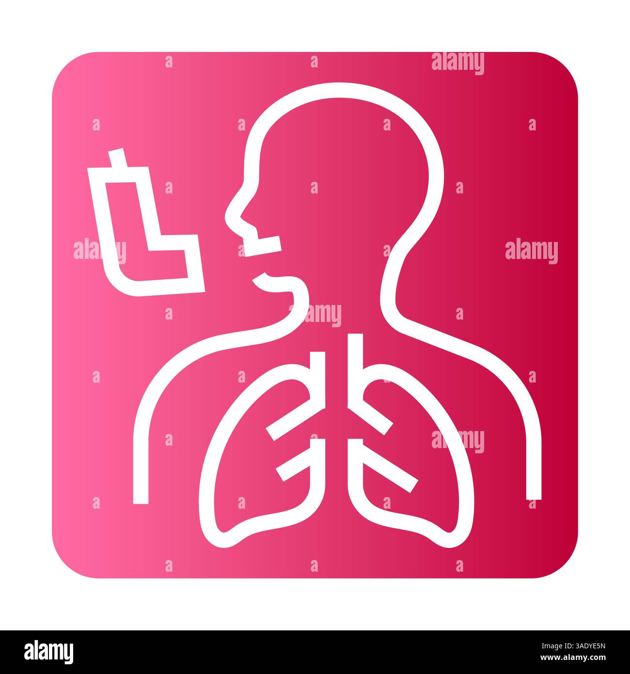 icône de ligne noire asthmatique pour les projets numériques et imprimés. Icônes nettes minimales pour les applications et les sites Web. Banque D'Images